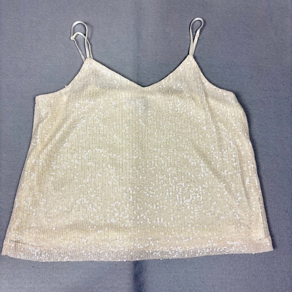 Steve Madden Tops - Steve Madden Sparkling Sequin Cream Camisole